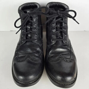Clarks Ankle Boots Men's Size 9.5M Black Leather Brogue Batcombe Lord Lace Up